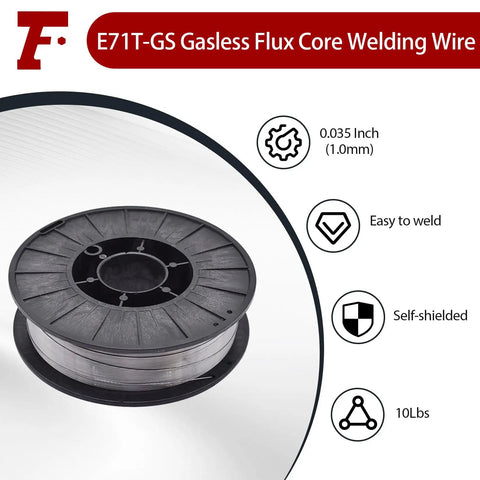Gasless Flux Core Welding Wire 0.035 Inch And 0.030 Inch, 10 Lb Spool, 8 Inch, Self Shielding Arc Wire For MIG And Stick Welds