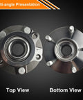 Beefed-Up Front Wheel Hub And Bearing Assembly Set With ABS For 2008 2013 Rogue 2014 2015 Rogue Select And 2008 2012 Sentra top bottom view