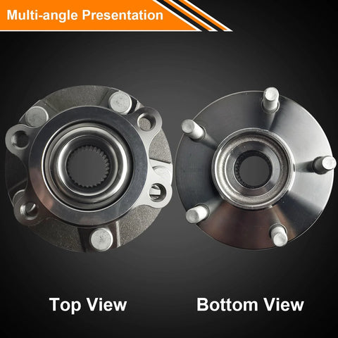 Beefed-Up Front Wheel Hub And Bearing Assembly Set With ABS For 2008 2013 Rogue 2014 2015 Rogue Select And 2008 2012 Sentra top bottom view