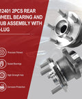Two Piece Rear Wheel Bearing And Hub Assembly 5 Lug Set Fits Scion FR S Toyota 86 GR86 Subaru Outback Forester Impreza Legacy Crosstrek WRX 2008-2020 Replacement, front view