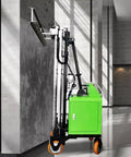 Heavy Duty Fully Automatic Cement Rendering Machine And Wall Polisher with vertical smoothing tool in modern interior.