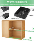 Diagram showing dimensions for Heavy Duty Slide Out Cabinet Organizer Full Extension Roll Out Shelf Black, suitable for frameless cabinets.