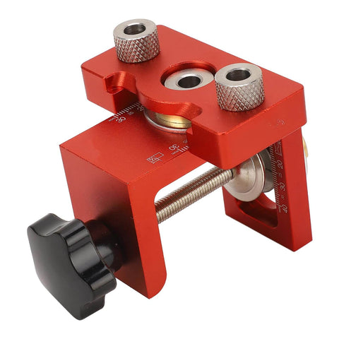Compact Aluminum Pocket Hole Jig Kit For Woodworking With Accurate Dowel Locator And Furniture Assembly Tool shown in side view