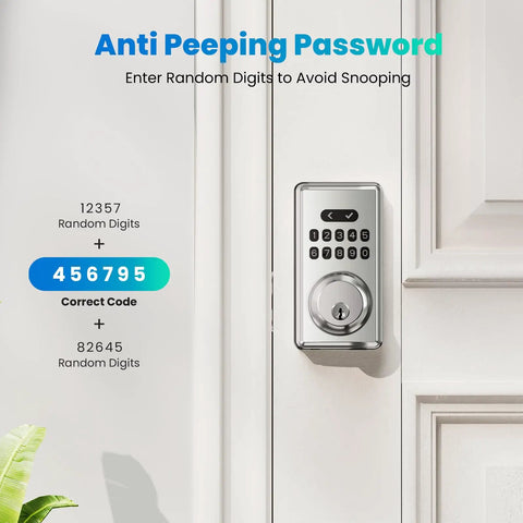 Top Notch Keyless Entry Door Lock With Digital Smart Keypad Deadbolt And Electronic Home Security Featuring Slick Anti Peeking Password Access With Spare Alloy Keys
