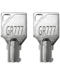 GR777 Tubular Key Set For Commercial Washers And Coin Op Machines, Replacement Parts 68-1174-31-GR777, two stainless steel keys