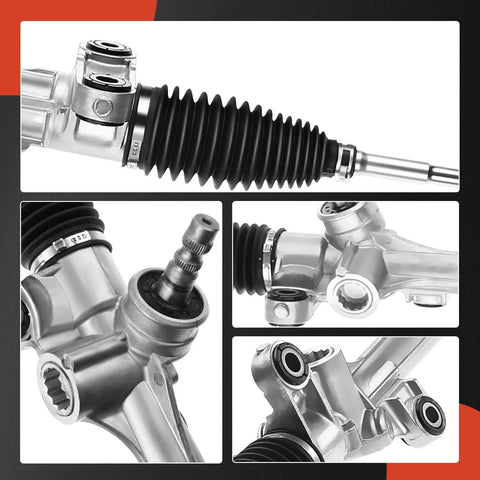 Electronic Power Steering Rack And Pinion Compatible With Toyota Corolla 2009 2013 Matrix 2009 2014 And Pontiac Vibe 2009 2010 1.8L 2.4L FWD Direct Fit For Easy Install And Smooth Steering Durable Replacement Part For Longevity close-up view of components