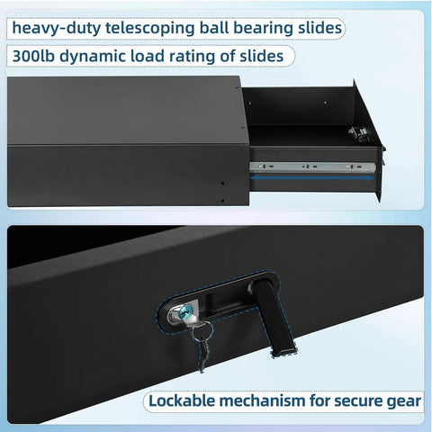 Modular Overland Rugged Drawer Toolbox For Jeep Wrangler JK JL Unlimited 4 Door And Ford Bronco 4 Door with lockable mechanism