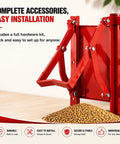 Heavy Duty Steel Sliding Grain Gate 9 By 9 Inch Slide Door For Ibc Tank And Grain Bin Manual Bulk Feed Dispenser installation kit with red steel frame