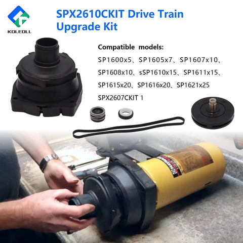 Drive Train Upgrade Kit for 1 and a Half HP Pool Pumps SPX2610CKIT components with installation demonstration