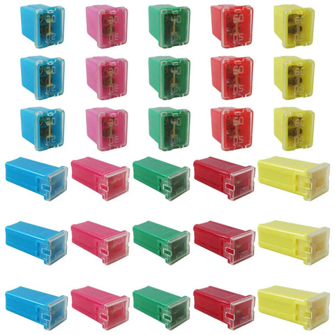 New 2026 Car Fuse Kit With 30 Piece Standard And Low Profile Fuses, Wide Amperage Coverage From 20A To 60A, color-coded assortment