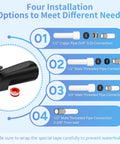 Matte Black 3 Piece Shower Knob And Diverter Tub Spout Kit installation options guide with threaded connections