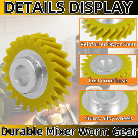 Premium Worm Gear Replacement Kit For Stand Mixers Fully Compatible With KitchenAid Whirlpool And Kenmore Replaces OEM Parts