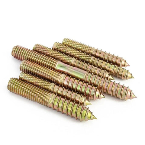 20 Pack M8 Double Ended Hanger Bolts For Furniture Fixing Self Tapping Screws Thread Dowels Wood To Metal Connectors Heavy Duty M8x60mm