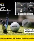 Eye Mini Golf Launch Monitor And Indoor Outdoor Simulator With 19 Precision Metrics and Uneekor golf balls on grass
