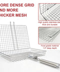 Stainless Steel Grill Basket With Detachable Handle For Outdoor Grilling Perfect For Fish Meats And Veggies Flip Easy And Even Heating