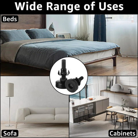 20 Pack Adjustable Furniture Leveling Feet Three Eighths Inch 16 Thread Heavy Duty Table Leg Levelers for various furniture