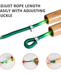 Rainbow Double Dutch Jump Rope Set Two Pack 16 Foot Long Jump Rope For Kids And Adults With Wooden Handles and adjustment buckle