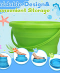 Foldable Beach Sand Toy Bucket Set Kid And Adult Friendly Fun Jumbo Collapsible Sandbox Pail With Mesh Bag