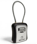 Portable Key Lock Box With Cable Shackle And Wall Mount Waterproof Metal Key Safe For 4 Digit Resettable Code Indoor Outdoor Security