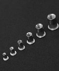 Rivet Nut Set 150 Pcs Stainless Steel 304 M3 To M10 Fastening Hardware Kit in six sizes on black surface