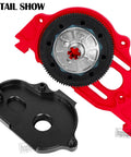 Aluminum Motor Mount Gear Cover Upgrade Kit For 1/10 Granite, Senton, Vorteks, and Big Rock 3S BLX Mega 550 Red in detail