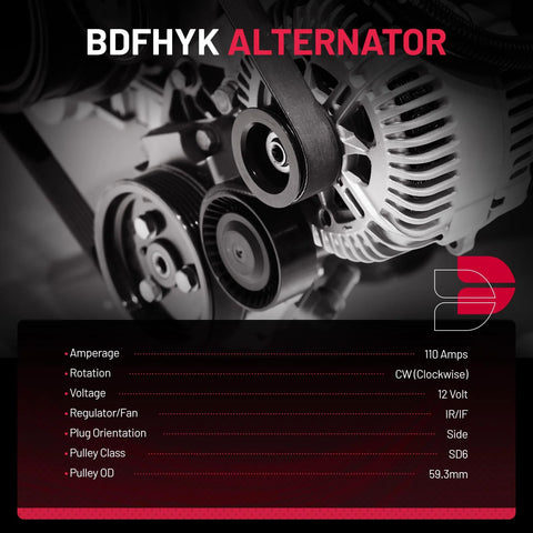 High Output Alternator For Kia Rio 2014-2016 1.6L Forte Koup Forte5 2014-2016 1.6L Veloster 2013-2016 1.6L L4 Replacement OE 373002B760 37300-2B760 Plug And Play displayed with specs and design detail
