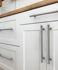 Cabinet with 10 Pack Weathered Nickel Cabinet Pulls 7.5 Inch Overall Length With 192 Millimeter Center To Center Hole For Cabinets Drawers Closets And Furniture AL3089