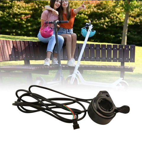 Thumb Throttle Speed Controller For E Bike And Electric Scooter, Universal 22mm Handlebar Thumb Throttle With Three Wires, Finger Accelerator For 12V To 72V Systems, Easy Install, 180cm Cable Length