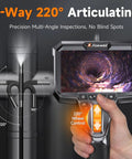 Ultra Slim 0.24-Inch Two-Way Articulating Borescope With Light displayed using 220° articulation for inspection