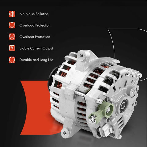 110A 12V Clockwise Alternator With 6-Groove Pulley Drop-In Ready For Ford F-150 2004-2008 Expedition Lincoln Navigator Mark LT
