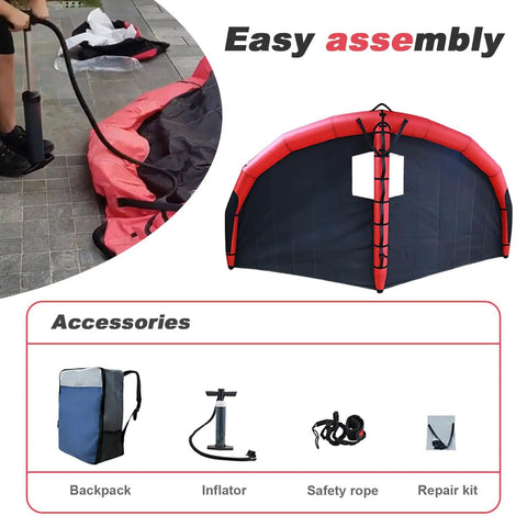 Five Square Meter Handheld Foil Wing Kite For Kitesurfing Inflatable Wing Kite with accessories and easy assembly guide