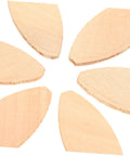 Top Shelf Woodworking Biscuit Joint Kit includes six heavy duty biscuit plates, light yellow wood for solid furniture joins.