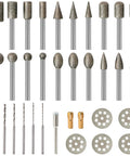 Stone Carving Set Diamond Burr Bits For Rotary Tool Kit 34 Piece Includes Diamond Burr Bits Cutting Discs And Drill Bits For Sanding