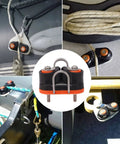 Fast Entry Cam Cleat For Sailboats And Kayaks, Heavy Duty Marine Boat Hardware, fits 3 to 12mm rope, shown in various installations