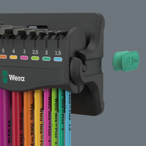 Hex Plus 9 Piece Metric L Key Set In Multicolor With Magnetic Clip Rack For Wall Or Table Mount Demagnetize And Magnetize Tool Tips BlackLaser Finish Dope Hex Keys Built Tough For Hex Bolts