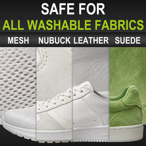 Premium Sneaker Cleaning Kit With Foam Shoe Cleaner For White Shoes And All Materials Like PU Synthetic Leather Canvas Mesh And Rubber Gentle Non Bleach Formula With Brush Microfiber Towel And Cleaning Wipe 100ml Great For White Kicks safe for all washable fabrics including mesh, nubuck leather, suede.