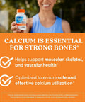 Person holding Calcium Complex Bone Health Boost For Strong Bones And Muscle Support With Vitamin C D3 K2 Magnesium Zinc Potassium Phosphorus From MCH-Cal Collagen Non GMO 180 Capsules bottle