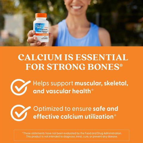 Person holding Calcium Complex Bone Health Boost For Strong Bones And Muscle Support With Vitamin C D3 K2 Magnesium Zinc Potassium Phosphorus From MCH-Cal Collagen Non GMO 180 Capsules bottle