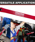 Zero Offset Extension Wrench Set Pro Grade Extender Tool With 1/4 Inch, 3/8 Inch, And 1/2 Inch Square Drive Adapters For Tight Spots Versatile Universal Wrenches Built Tough From Aluminum Alloy And Chrome Vanadium Sockets Red in use by mechanics