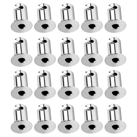 7/16 Inch Stainless Steel Quarter Turn Dzus Button Fasteners Point Five Inch Grip featuring a tough chrome finish, 20 pack.