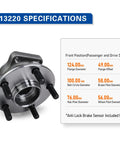 Front Wheel Hub And Bearing Assembly For 2005 To 2014 Subaru Outback And 2005 To 2014 Subaru Legacy With 5 Lug And ABS
