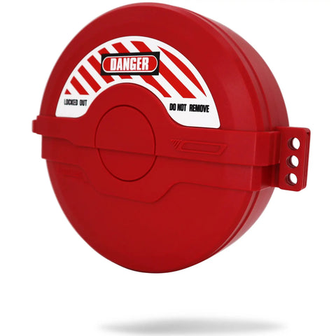 Gate Valve Lockout Kit For Six And A Half To Ten Inch Valves Heavy Duty Lockout Gear Red Tagout OSHA Compliant Impact Resistant