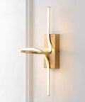9-Inch Gold Modern Minimalist Integrated LED Vanity Light Sconce Dope Glow Dimmable Metal Wall Lamp for Bathroom Mirror