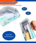 64 Piece Ultimate Hobby Model Tool Kit For Miniature Builds And Gundam Projects in transparent storage box with handle.