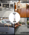 Heavy Duty 17 Inch Floor Buffer Polisher Machine Multi Functional Carpet Scrubber With Rock Solid Construction shown on marble, wooden, carpet, and concrete floors.