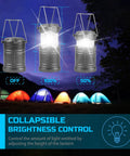 Amazon Lichamp LED camping lanterns, 4-pack, gray, battery-powered collapsible hanging light.
