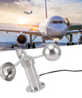 Pro Grade Wind Speed Sensor Anemometer With 8m Cable Lightweight Aluminum Alloy Build 360 Degree Wind Speed And Direction Measurement For Power Plants And Meteorology Monitoring Top Notch Performance shown with aircraft