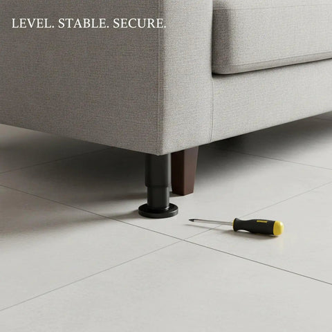 Cold Rolled Steel Adjustable Furniture Leg With Black Powder Coat Base For Cabinets And Tables Wobble Free Leveling Support Heavy Duty Stabilizer