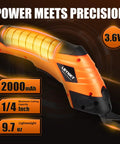 Powerful Electric Scissors Cordless For Fabric And Craft With Two Blades showcasing ergonomic grip and cutting details.