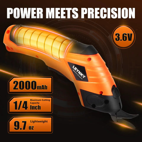 Powerful Electric Scissors Cordless For Fabric And Craft With Two Blades showcasing ergonomic grip and cutting details.